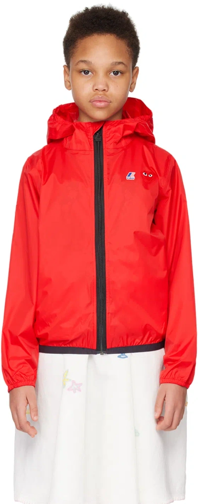 Comme Des Garçons Play Kids Red K-way Edition Jacket In 2-red