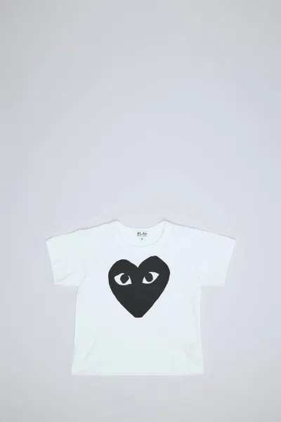 Comme Des Garçons Play Kids T-shirt Logo Print Knit In White