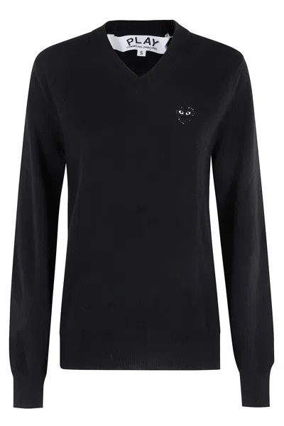 COMME DES GARÇONS PLAY KNIT RHINESTONE EMBLEM