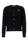 Comme Des Garçons Play Embroidered-logo Cardigan In Black