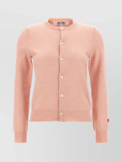 Comme Des Garçons Play Knitwear Cardigan Small Heart In Pink