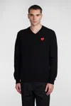 Comme Des Garçons Play Heart-patch Wool Jumper In Black