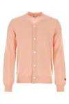 Comme Des Garçons Play Heart Logo-patch Wool Cardigan In Pink