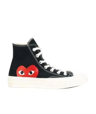 COMME DES GARÇONS PLAY LACE-UP HIGH-TOP SNEAKERS