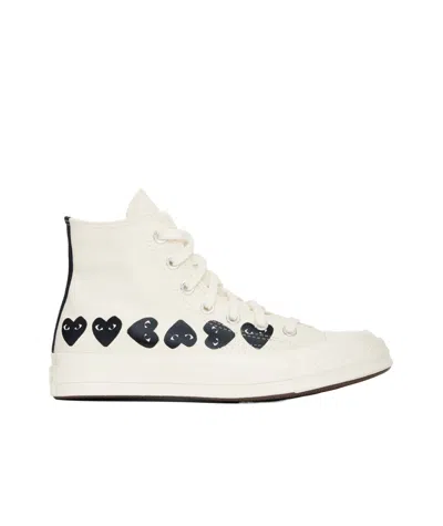 COMME DES GARÇONS PLAY LACE-UP HIGH-TOP SNEAKERS