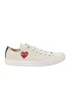 Comme Des Garçons Play Chuck Taylor Red Heart Sneakers In White