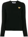 Comme Des Garçons Play Heart-patch V-neck Wool Sweater