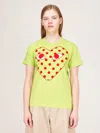 Comme Des Garçons Play Comme Des Garcons Play Men's Green Heart And Polka-dot Print Cotton-jersey T-shirt In Green