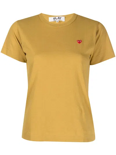 Comme Des Garçons Play Ladies T Shirt Short Sleeve In Yellow