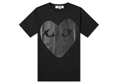 Pre-owned Comme Des Garçons Play Large Heart Print Tee Shirt In Black