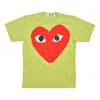 Comme Des Garçons Play Comme Des Garcons Play Large Red Love Round Neck Short Sleeve Green In Green