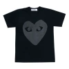 Comme Des Garçons Play Comme Des Garcons Play Heart Shape Printing Short Sleeve Tee 'black' In Black