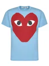 Comme Des Garçons Play Big Heart Cotton-jersey T-shirt In Blue