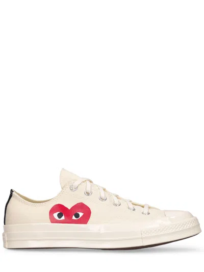 Comme Des Garçons Play Light Sneakers With Red Details In Multi