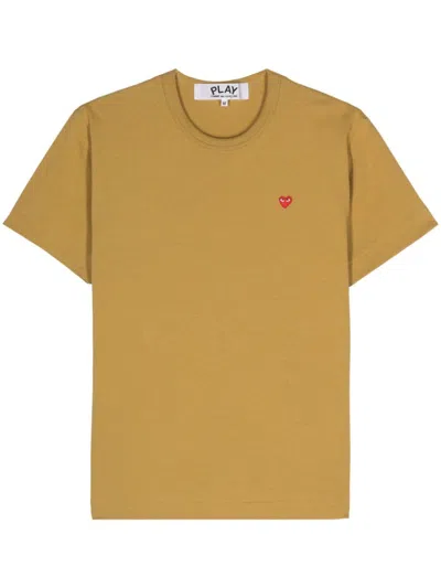 Comme Des Garçons Play T-shirt Mit Logo-applikation In Gelb
