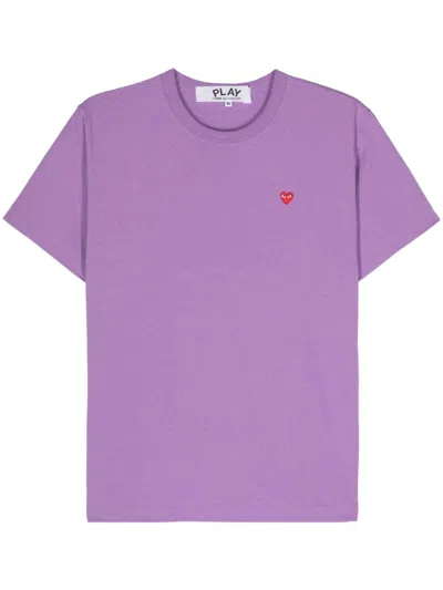 Comme Des Garçons Play Heart-patch T-shirt In Purple
