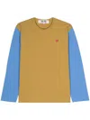 Comme Des Garçons Play Mini Heart-patch T-shirt In Yellow