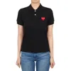 Comme Des Garçons Play Heart Polo Knit Short Sleeves In Black
