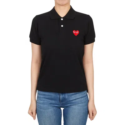 COMME DES GARÇONS PLAY LOGO-APPLIQUÉ COTTON POLO SHIRT