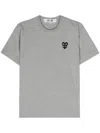 Comme Des Garçons Play Double Heart-patch T-shirt In Grey