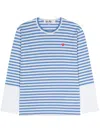 Comme Des Garçons Play Mini Heart-patch T-shirt In Blue