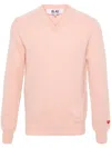 Comme Des Garçons Play Logo-appliqué Wool Jumper In 粉色