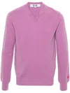 Comme Des Garçons Play Logo-appliqué Wool Jumper In 紫色