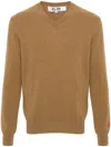 Comme Des Garçons Play Logo-appliqué Wool Jumper In Brown