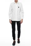 Comme Des Garçons Play Embroidered Logo Shirt In White