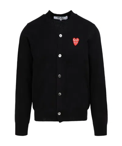 COMME DES GARÇONS PLAY LOGO BUTTON CARDIGAN