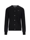 Comme Des Garçons Play Logo Cardigan In Black