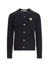 Comme Des Garçons Play Logo Cardigan In Black