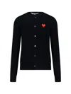 Comme Des Garçons Play Logo Cardigan In Black