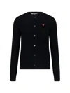 Comme Des Garçons Play Logo Cardigan In Black