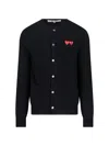 Comme Des Garçons Play Logo Cardigan In Black
