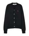 Comme Des Garçons Play Logo Patch Cardigan In Black