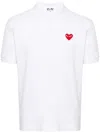 Comme Des Garçons Play Emblem Polo T-shirt Buttoned Placket In White