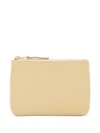Comme Des Garçons Play Logo Curved-stitching Zip Wallet In Yellow
