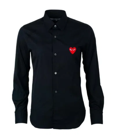 Comme Des Garçons Play Logo Detail Shirt In Black