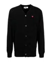 Comme Des Garçons Play Logo Details Cardigan In Black
