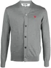 Comme Des Garçons Play Logo-embroidered Buttoned Cardigan In Gray