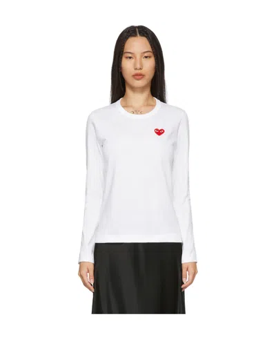 COMME DES GARÇONS PLAY LOGO EMBROIDERED LONG-SLEEVED T-SHIRT