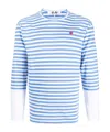 Comme Des Garçons Play Comme Des Garcons Play Logo Embroidered Striped T-shirt In Blue