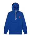 Comme Des Garçons Play Heart Patch Hooded Sweatshirt In Blue