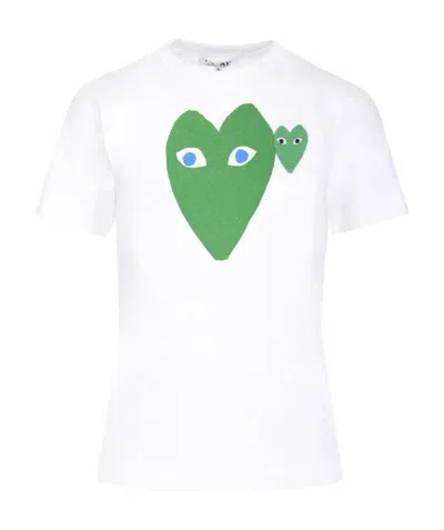 Comme Des Garçons Play Logo Leisure T-shirt In White