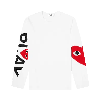 Pre-owned Comme Des Garçons Play Logo Long-sleeve T-shirt 'white'