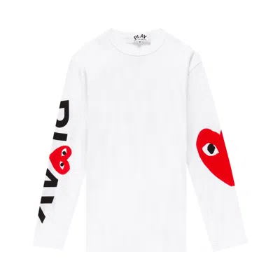 Pre-owned Comme Des Garçons Play Logo Long-sleeve T-shirt 'white'