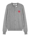 Comme Des Garçons Play Logo Long-sleeved Sweater In Gray
