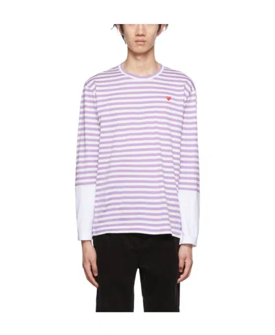 Comme Des Garçons Play Logo Long-sleeved T-shirt In Purple