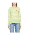 Comme Des Garçons Play Striped Long-sleeve T-shirt In Yellow